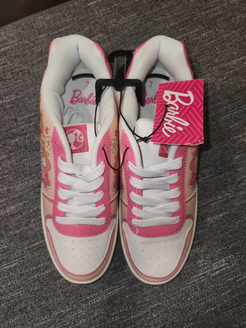 Barbie Pink & White Floral Low-Top Sneakers